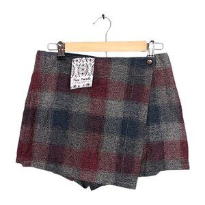 NWT Free People Emmy Mini Menswear Plaid Skort